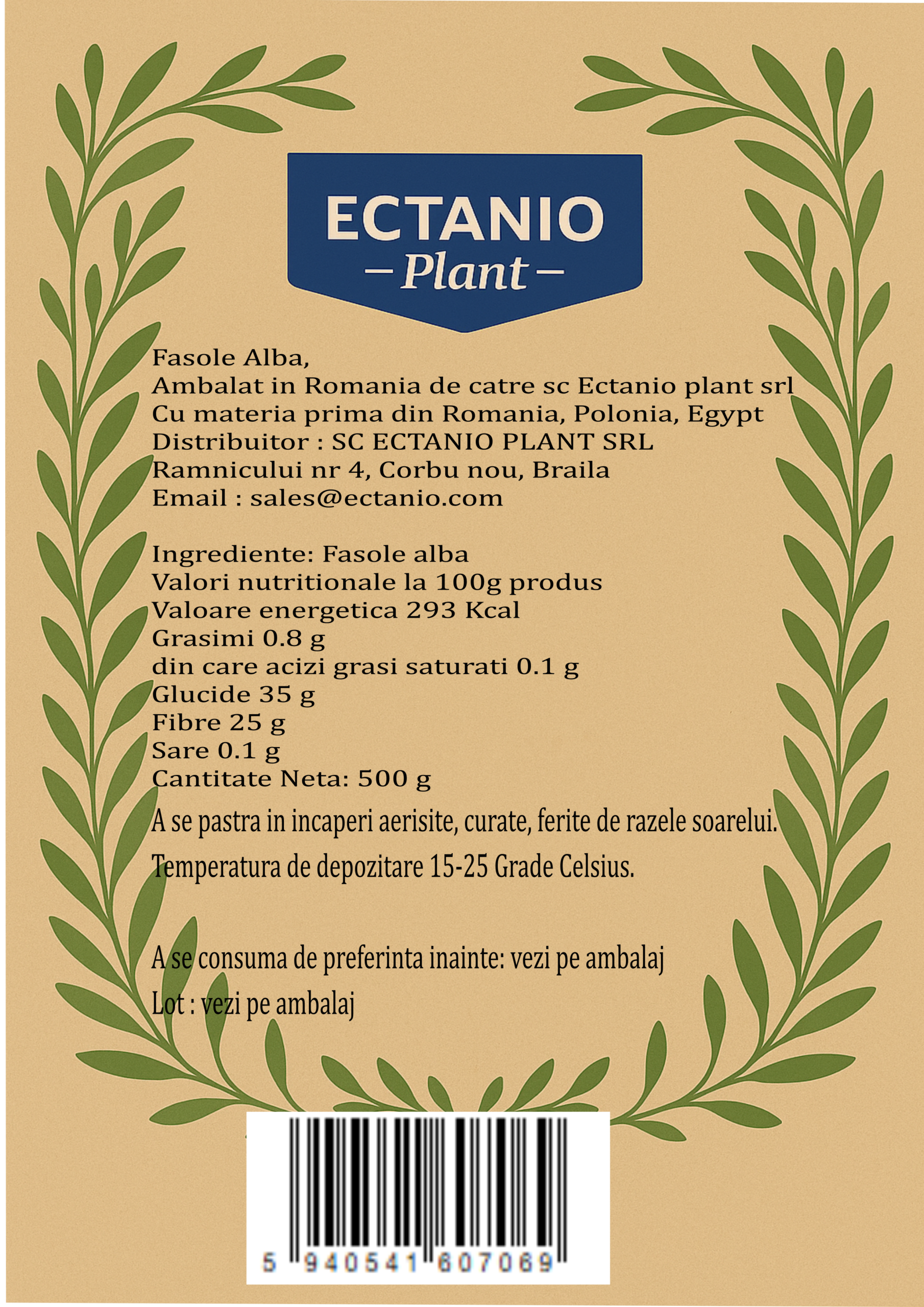 Etichetă spate – Fasole Albă